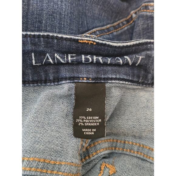 Lane Bryant Whiskering Frayed Hem Girlfriend Crop Women's Jeans 26 - Picture 5 of 5